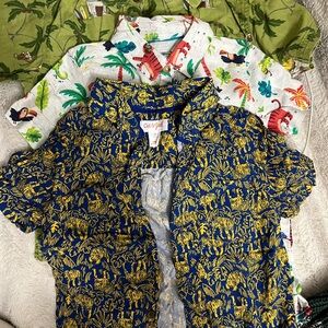 Cat & Jack Kids' Jungle and Animal Print Shirts - Blue, Yellow, Green, White